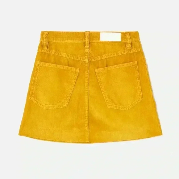 Re/Done 70’s Pocket Mini Skirt in Worn in Mustard, size 24, NWT - Picture 10 of 10